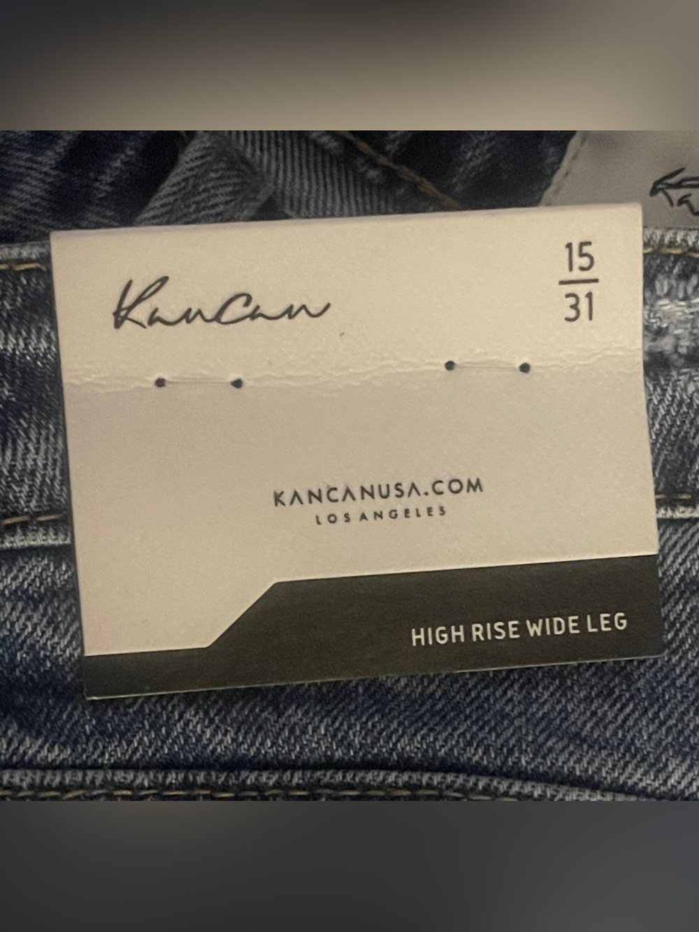 KanCan Extra-Wide Leg Medium Wash High Rise Jeans Size 15 x 34” NWT - Picture 11 of 15